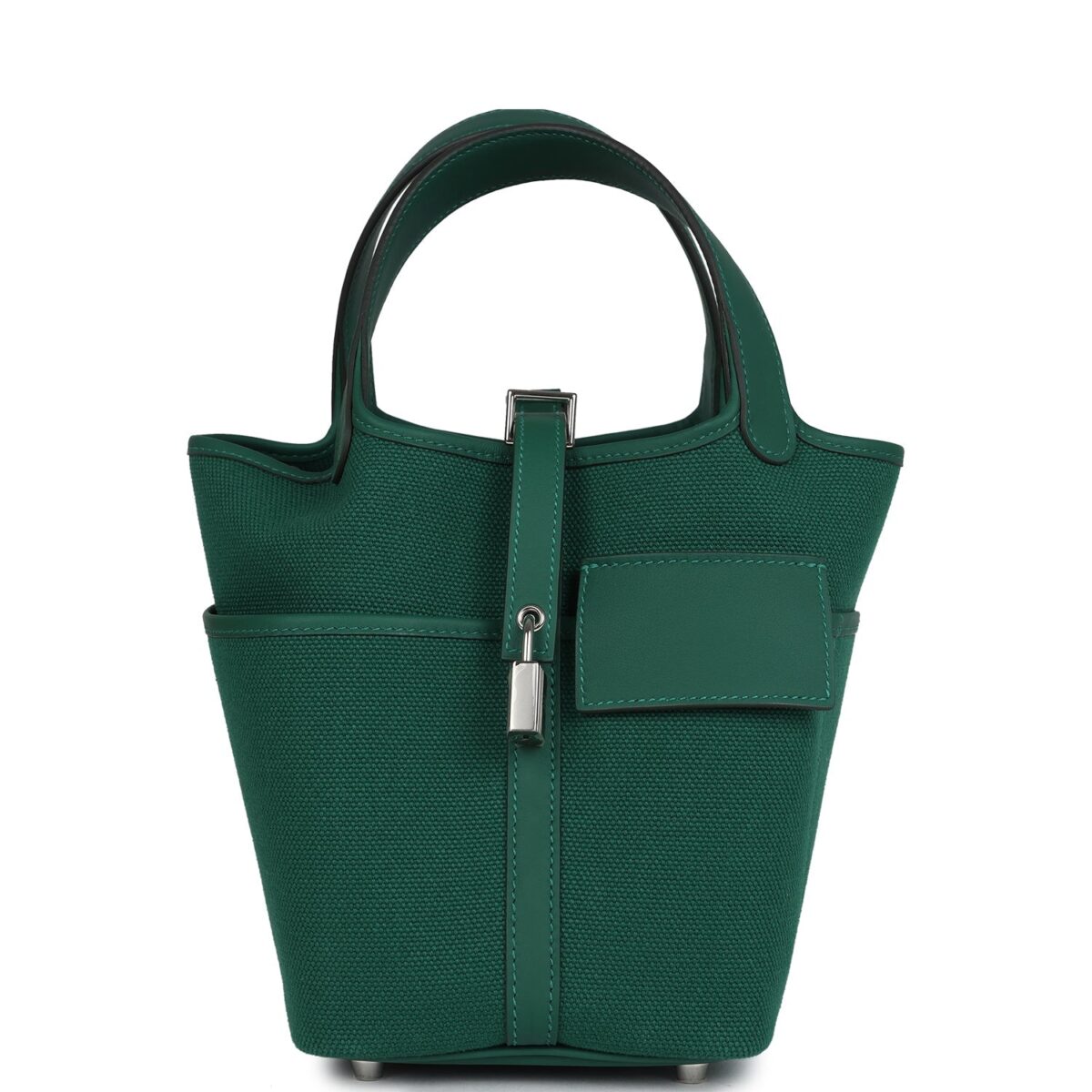 Hermes Picotin Cargo 18 Vert Moyen Swift and Toile Canvas PHW