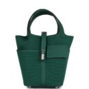 Hermes Picotin Cargo 18 Vert Moyen Swift and Toile Canvas PHW