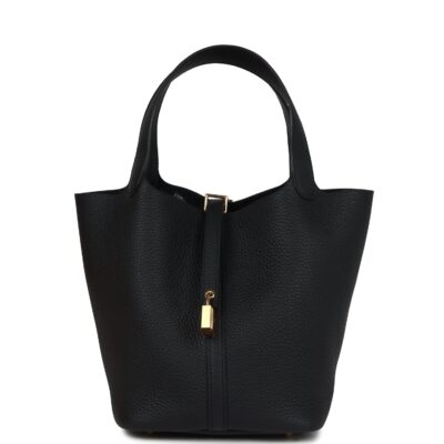 Hermes Picotin Lock 22 Black Clemence GHW