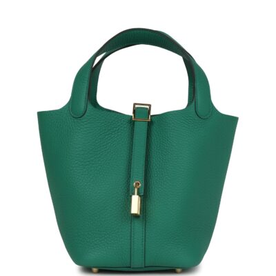 Hermes Picotin Lock 18 Vert Vertigo Clemence GHW