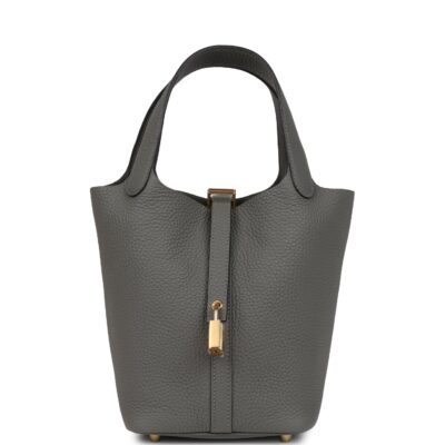 Hermes Picotin Lock 18 Gris Meyer Clemence GHW