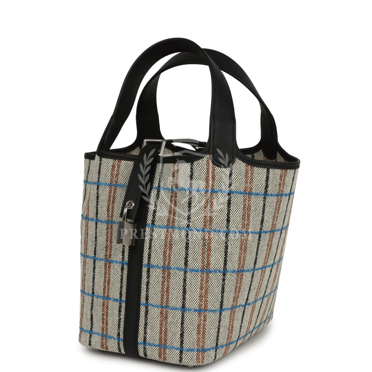 Hermes Picotin Lock 18 Black Swift and Ecru, Bleu, Black and Fauve Toile H Canvas PHW — изображение 5