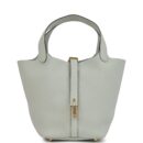 Hermes Picotin Lock 18 Gris Neve Clemence GHW