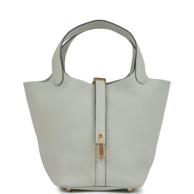 Hermes Picotin Lock 18 Gris Neve Clemence GHW