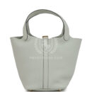 Hermes Picotin Lock 18 Gris Neve Clemence GHW