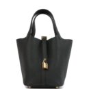 Hermes Picotin Lock 18 Black Clemence GHW