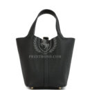 Hermes Picotin Lock 18 Black Clemence GHW