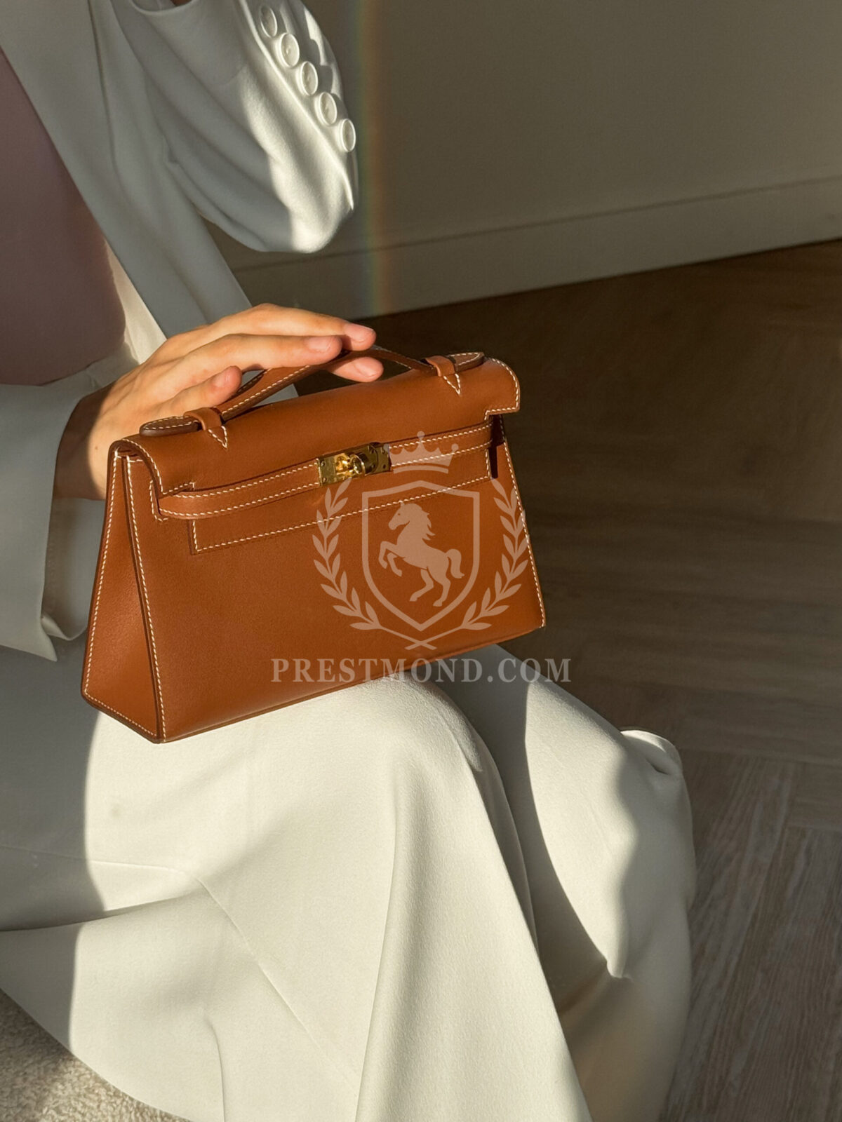 Kelly Pochette Swift Gold GHW — изображение 14