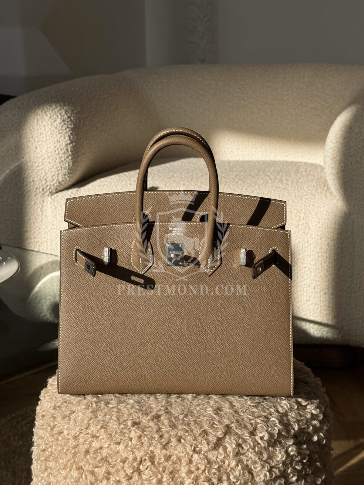 Birkin 25 Epsom Etoupe PHW
