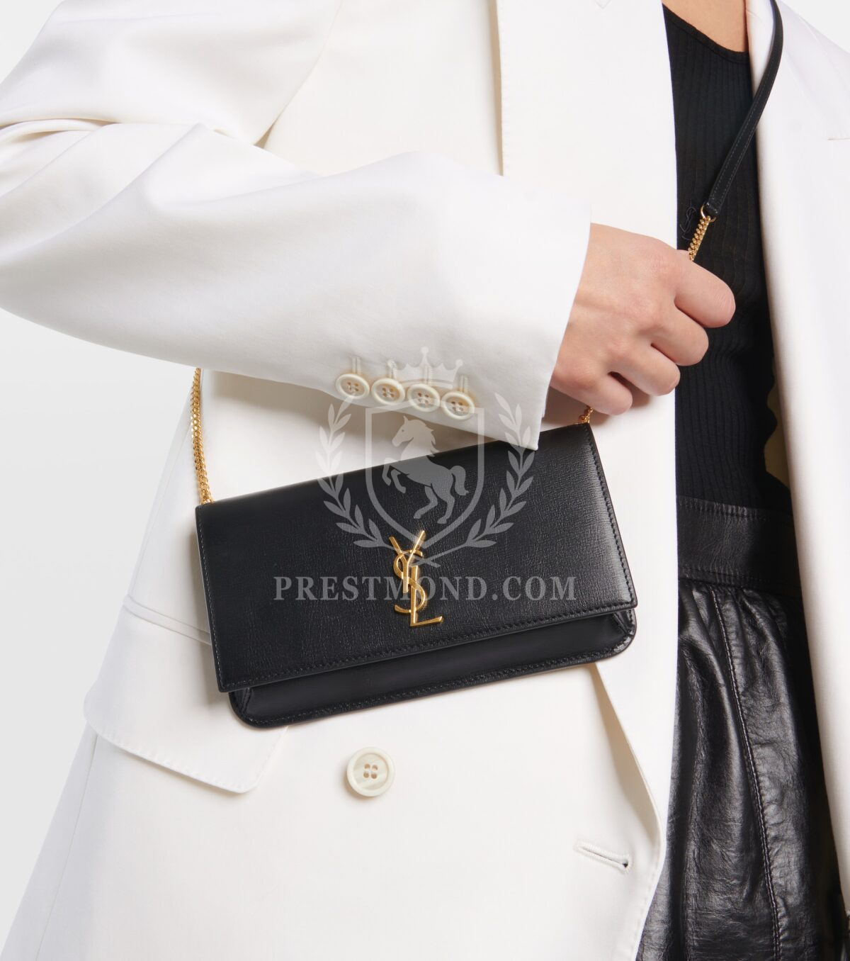 YSL Cassandra phone holder in smooth leather